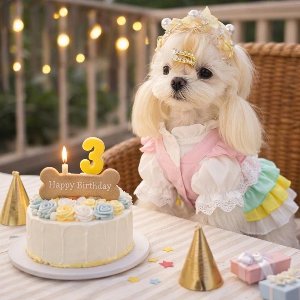 Pink Rainbow Ruffle Pet Dress for Small Dogs